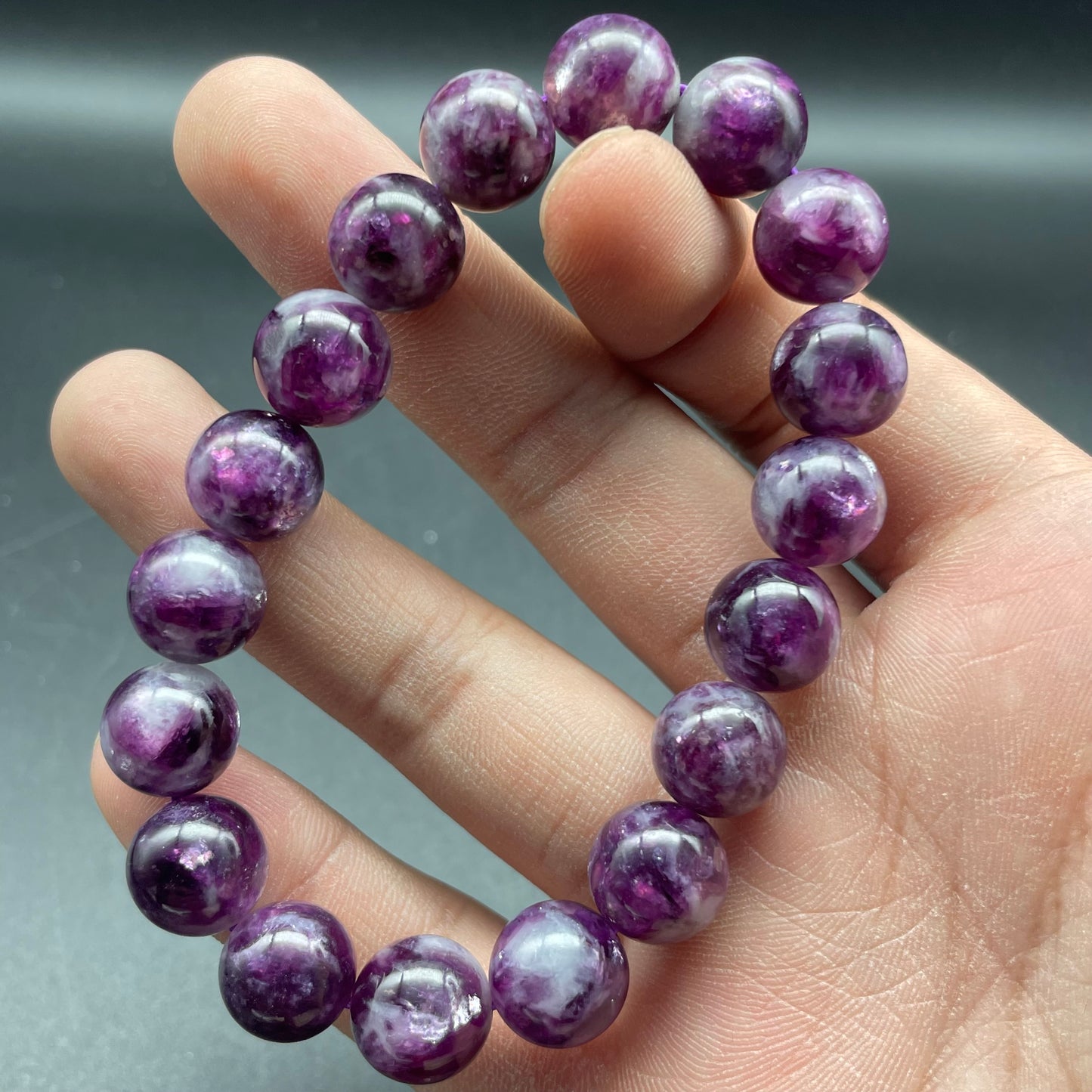 收藏級冰種星光紫祖母晶手串 11mm